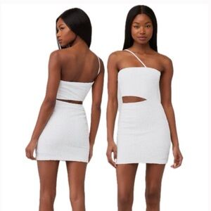 cream mini slip dress Cream Lace Trim Sleeveless Slip Mini Dress